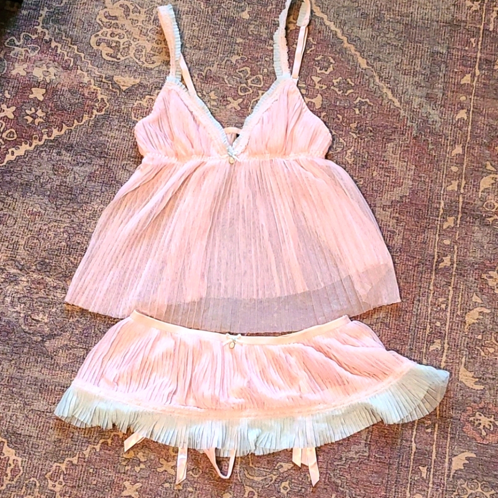 Pink and blue lingerie